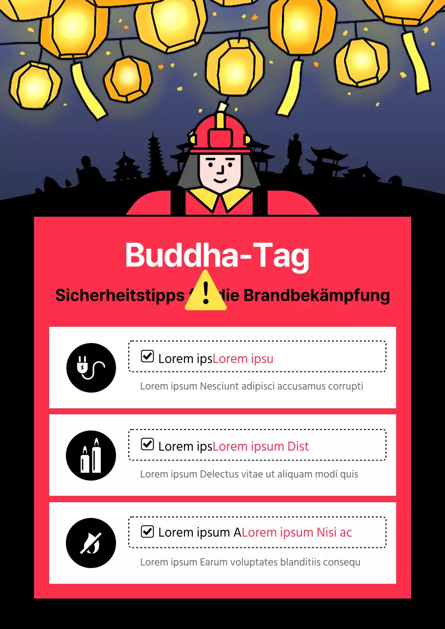 Einfache rot-schwarze Feuerschutztipps