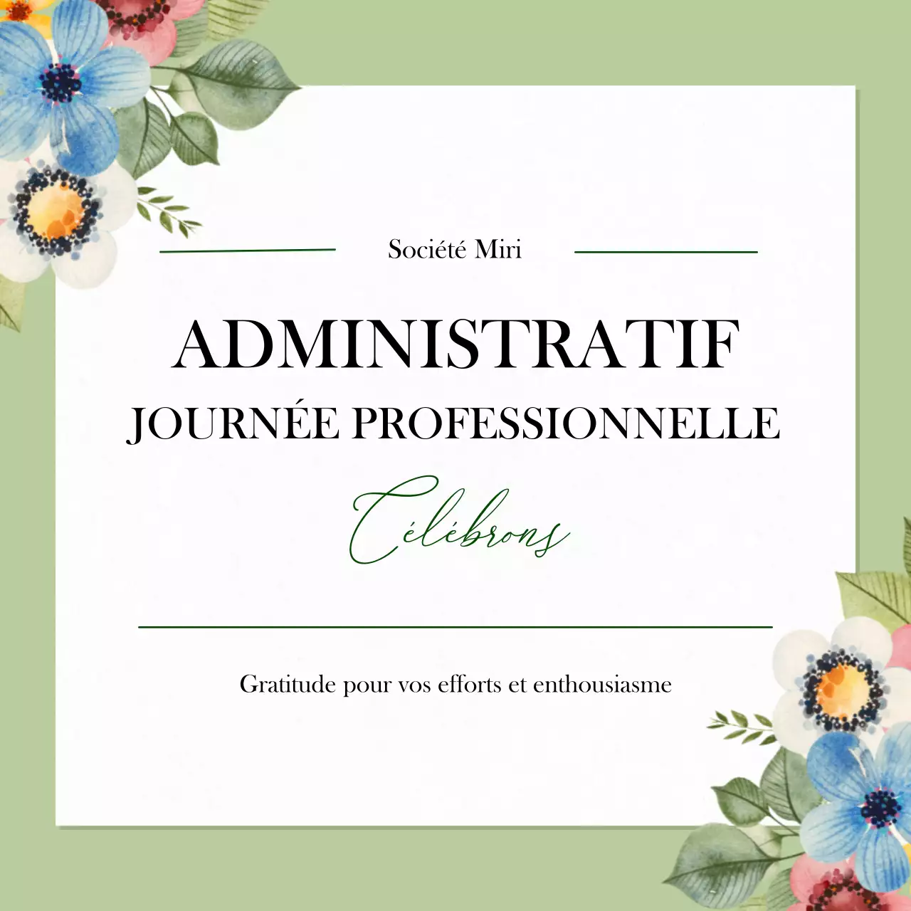 Annonce de la Journée des professionnels de l'administration des ressources naturelles en vert et blanc