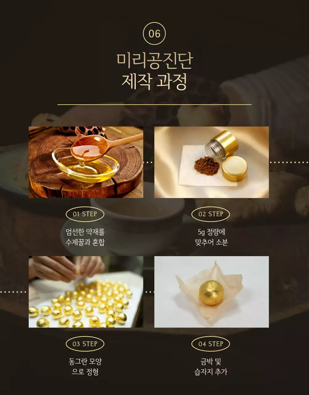 검정과 골드의 전통적인 어버이날 한의원 건강기능식품 선물 소개서