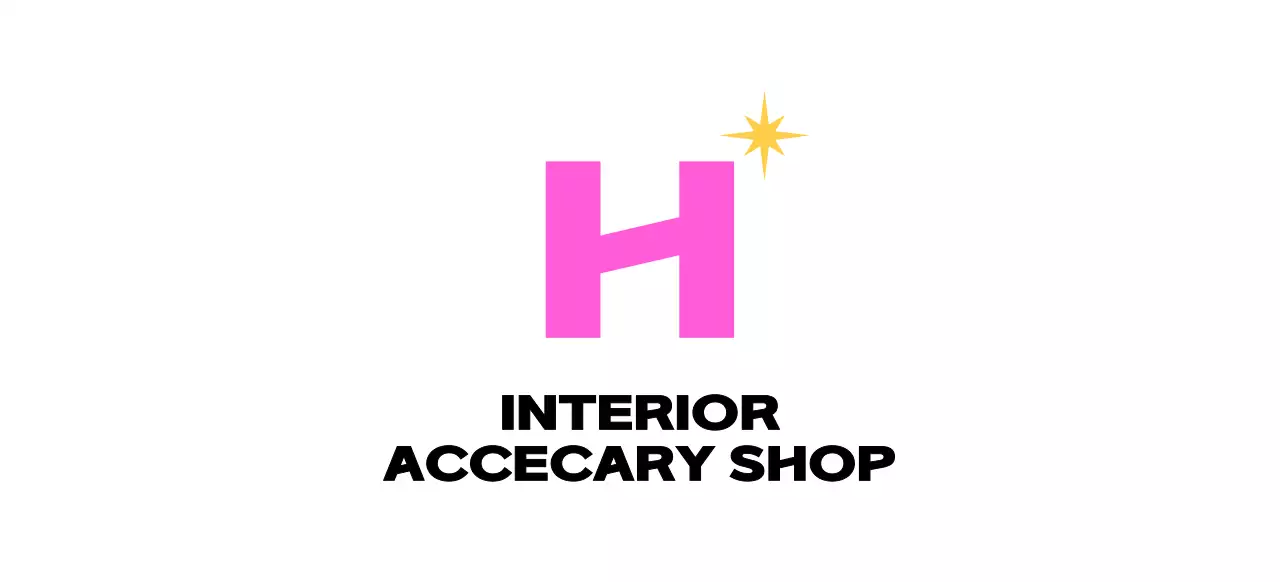 현대적인 알파벳 H 심볼이 쓰인 인테리어 샵 로고