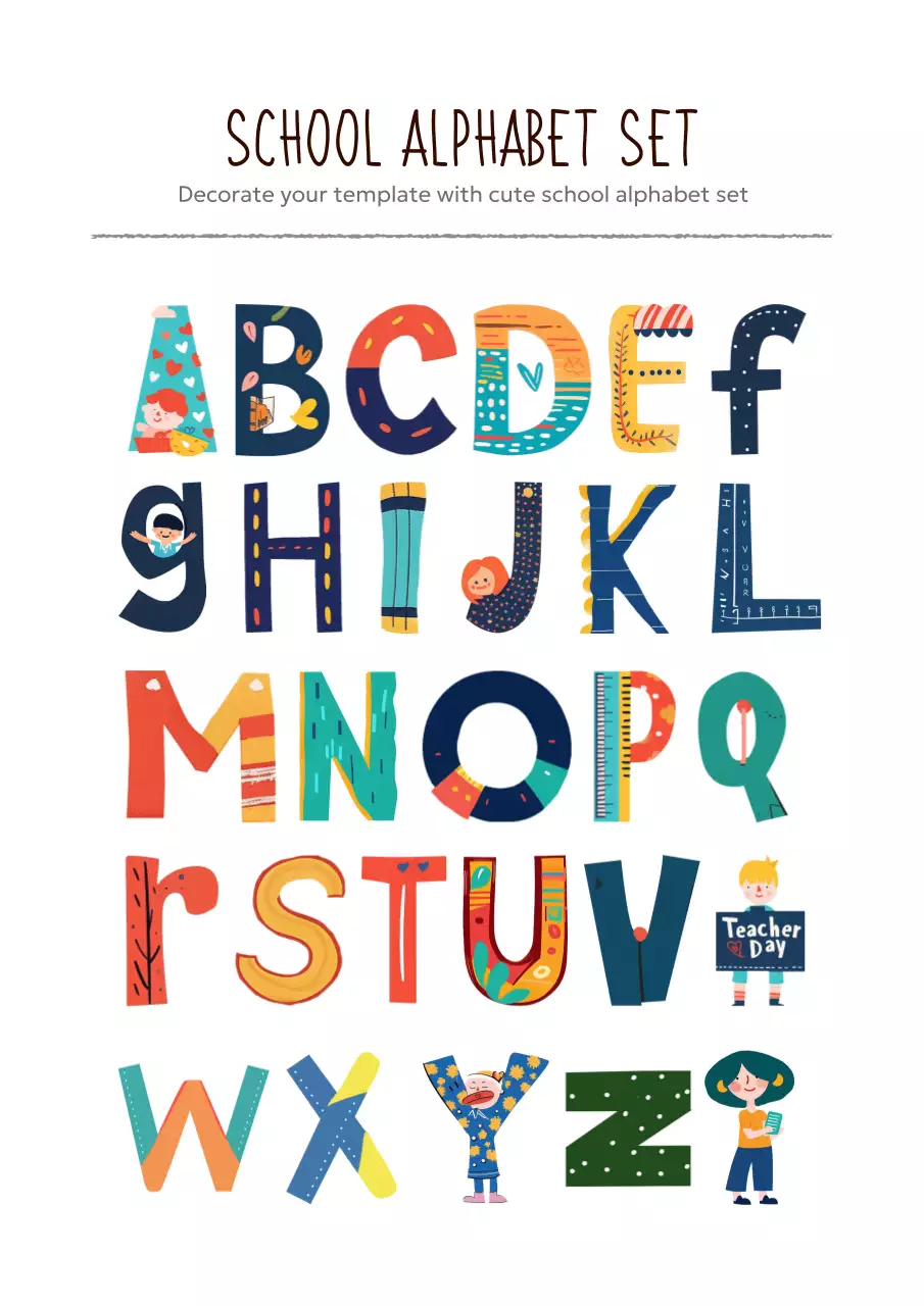 Colorful Playful Teacher Card Poster