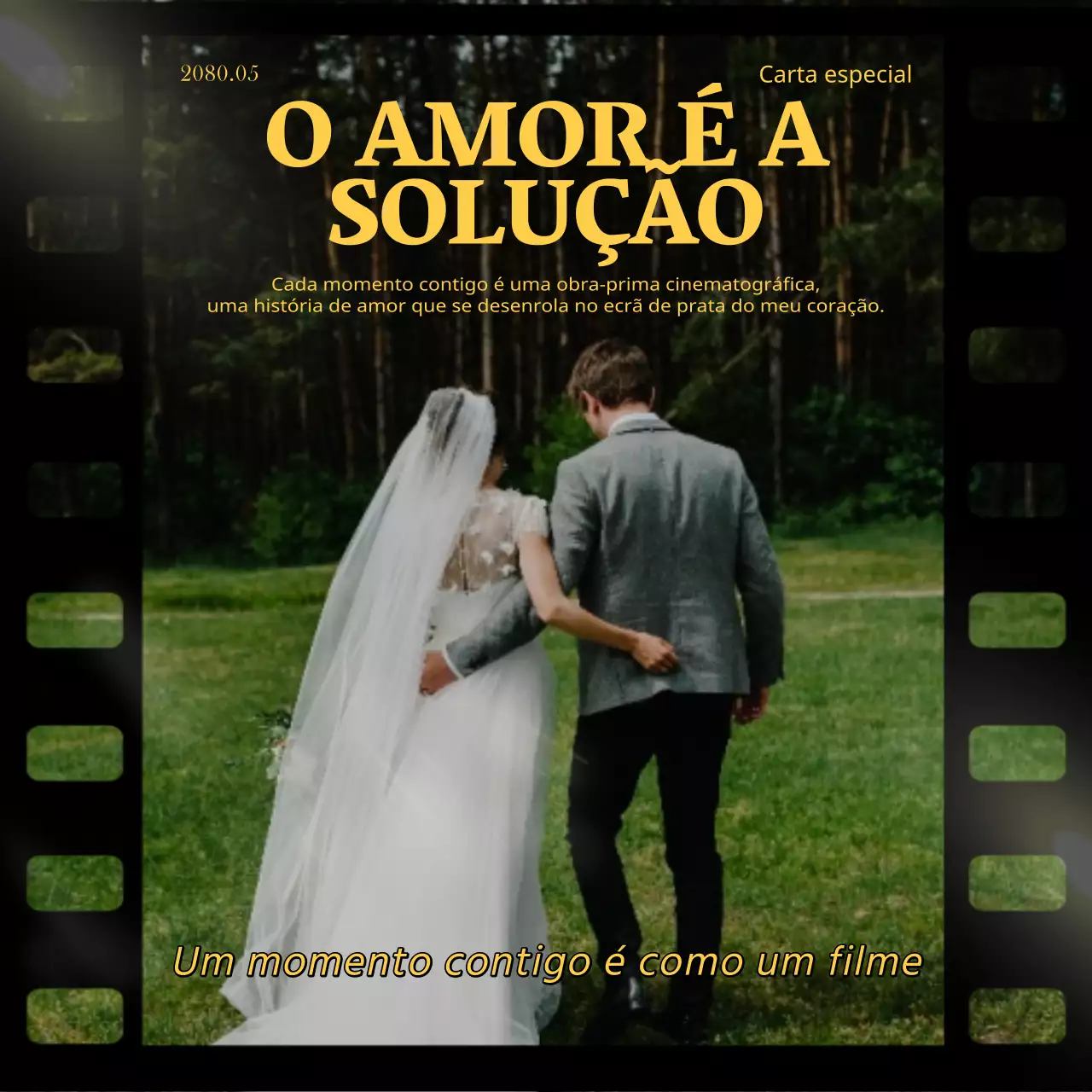 Poste de sentimentos vintage em preto e amarelo