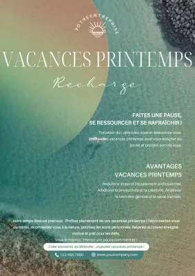 Guide d'activités du printemps moderne bleu et vert