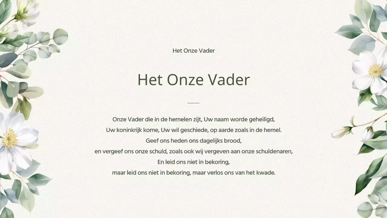 Groene eenvoudige kerkdienstgids