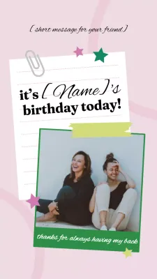 Pink Simple Birthday Invitation Instagram Post