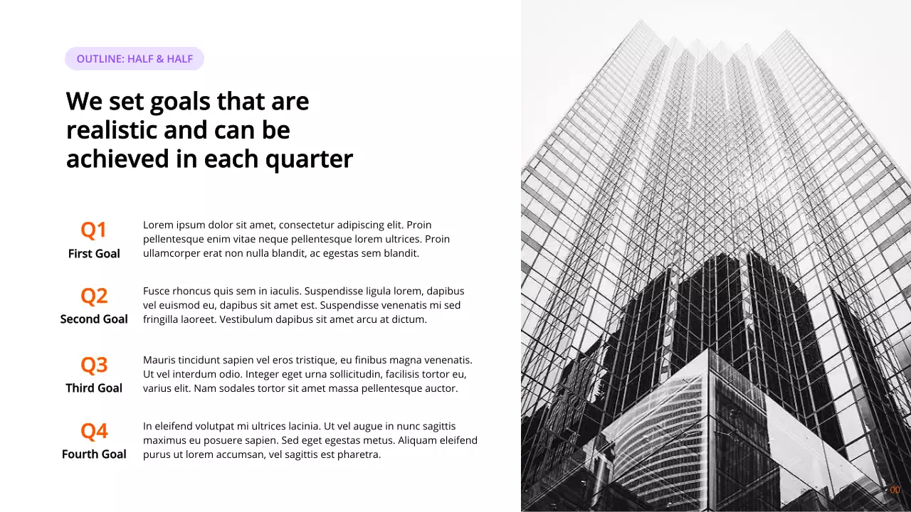 다양한 레이아웃의 인디고 및 오렌지색 모던 마케팅 보고서 페이지