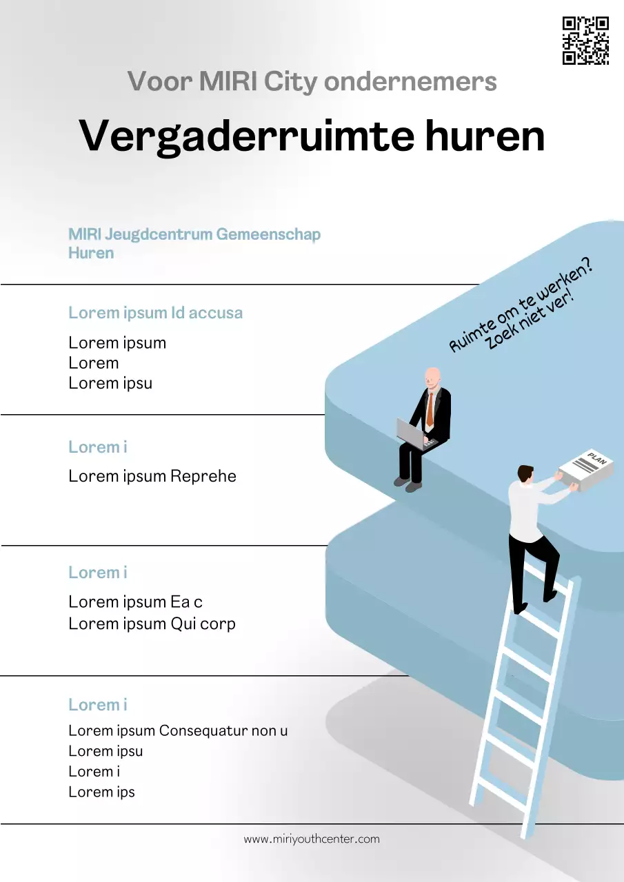 Een eenvoudige huurovereenkomst in lichtblauw en zwart