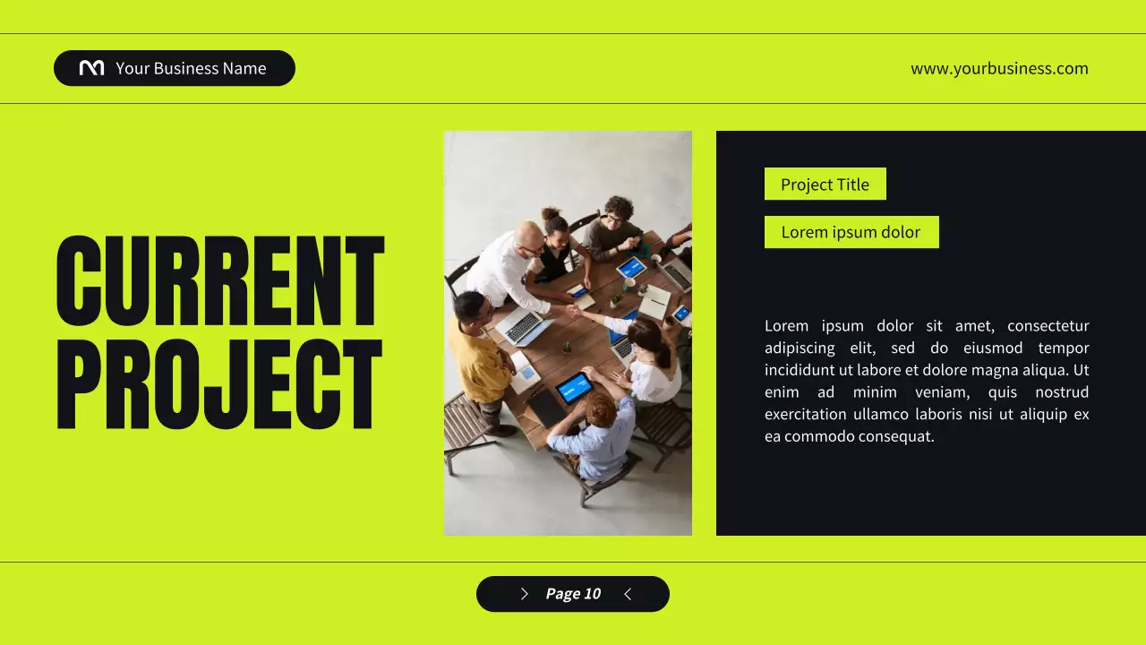 Neon Trendy Business Profile Document Presentation