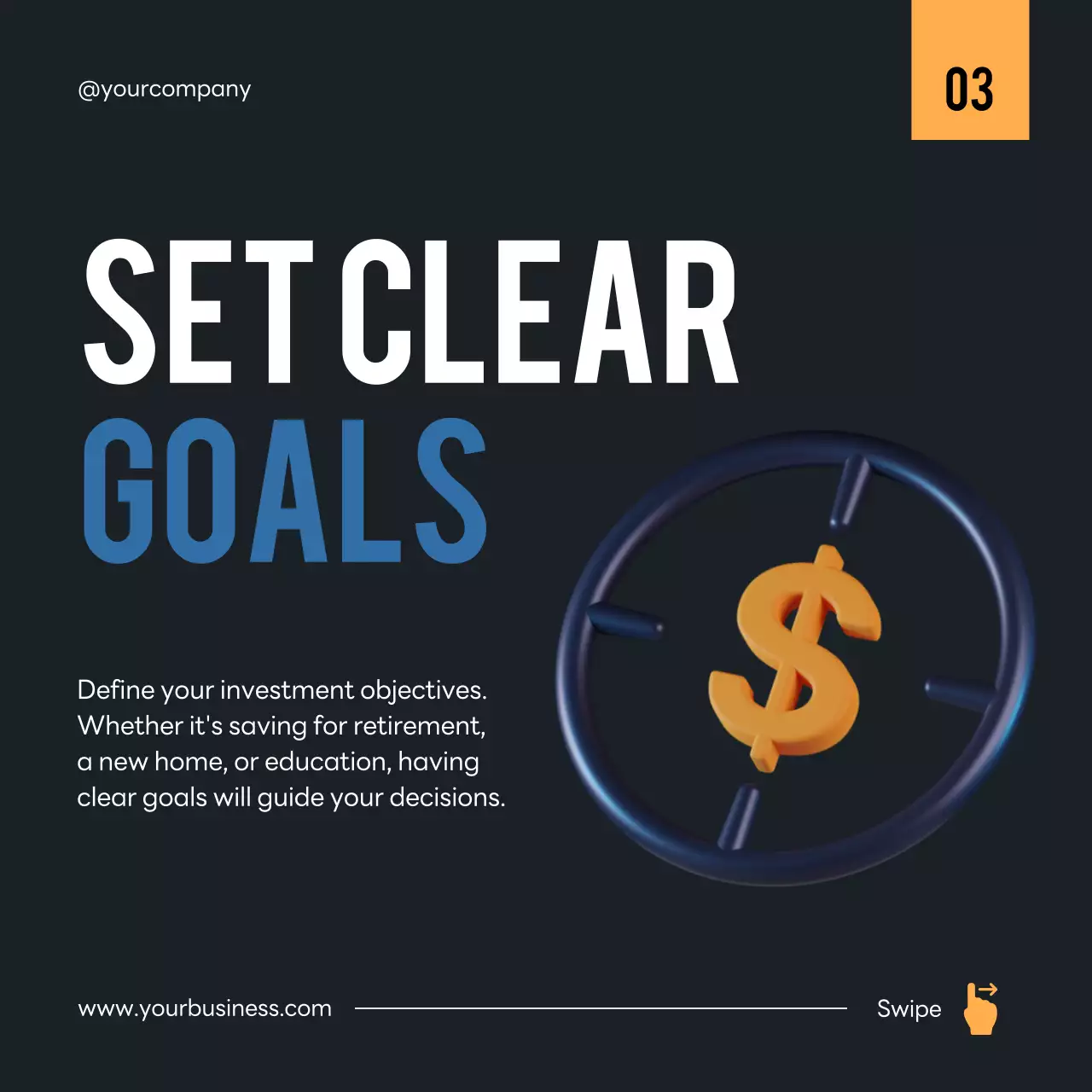 Blue Modern Investment Guide Social Media Post