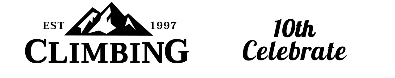 산 일러스트와 세리프체가 있는 빈티지한 느낌의 클라이밍 동호회