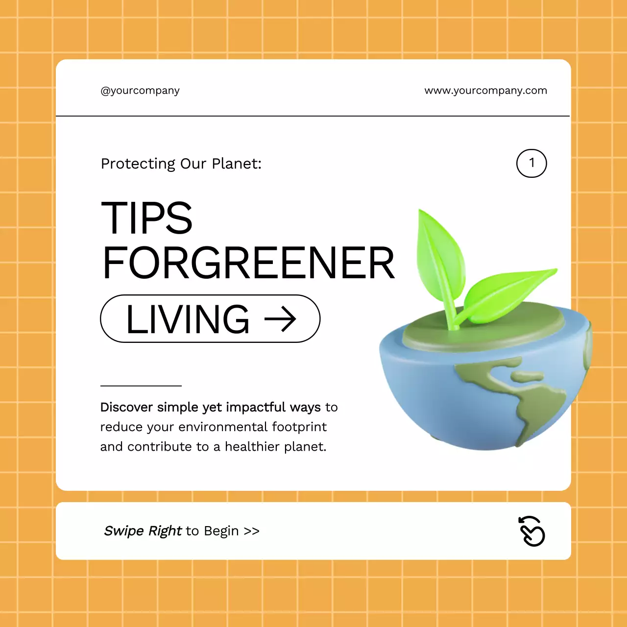 Orange Modern Eco Tips Promotion Social Media Post