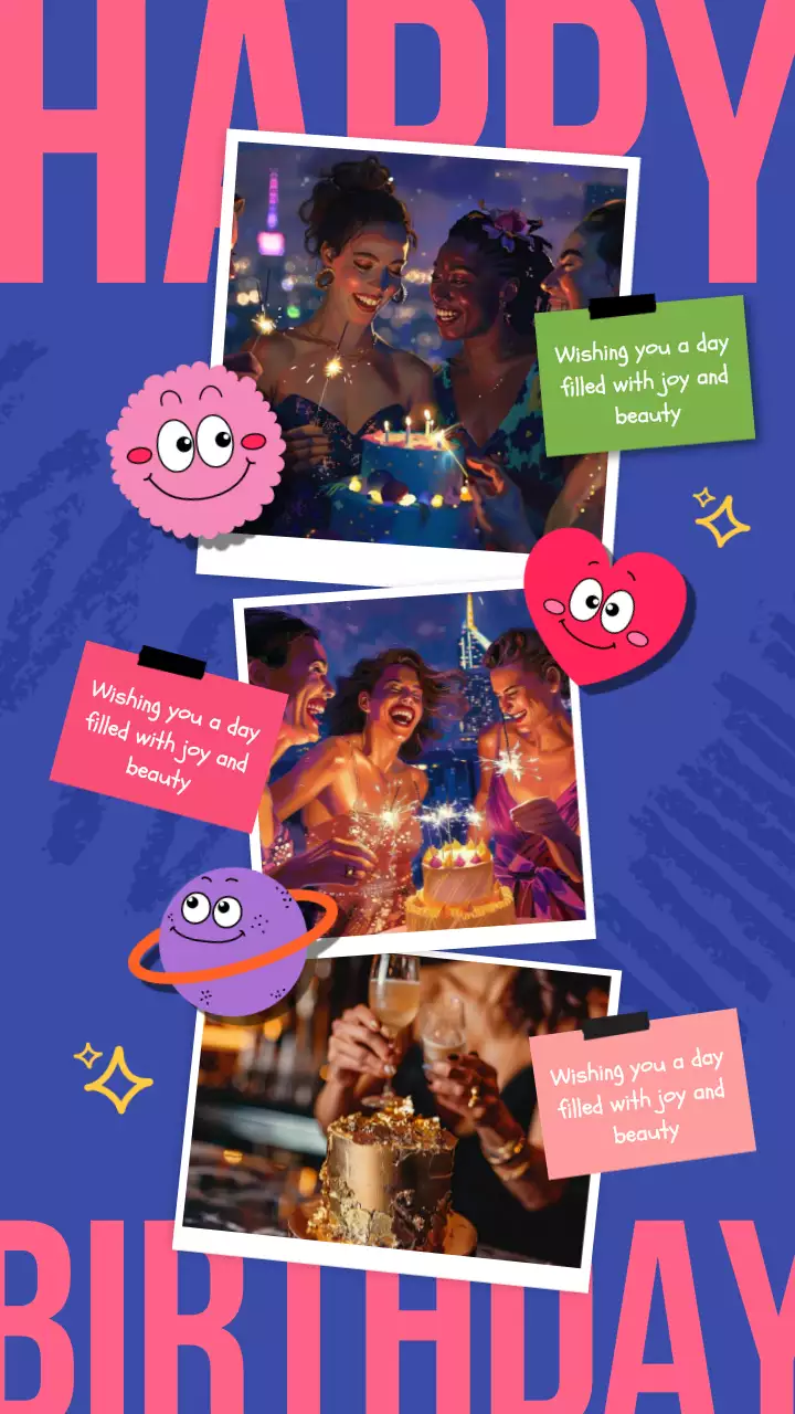 Blue Playful Birthday Invitation Instagram Post