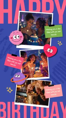 Blue Playful Birthday Invitation Instagram Post