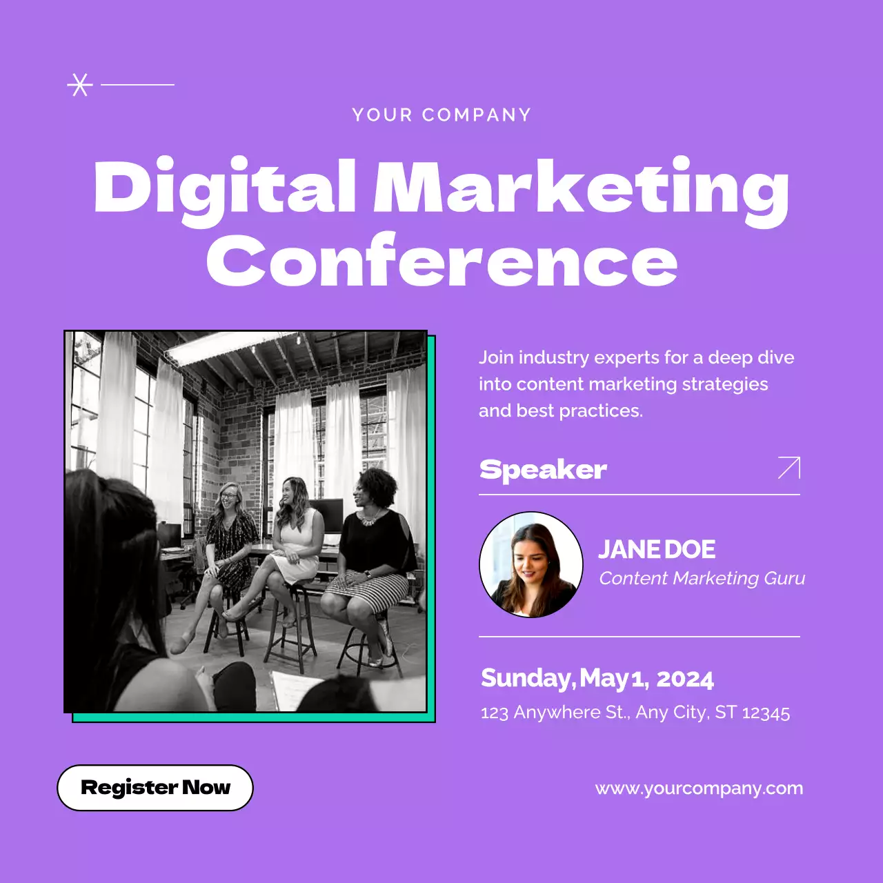 Black Modern Event Announcement Social Media Post