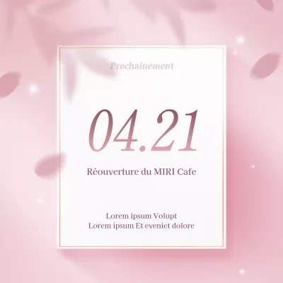 Promouvoir l'ouverture d'un simple café en rose et blanc