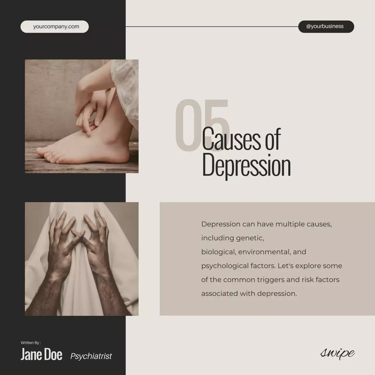 Ivory Black and White Minimal Mental Health Depression Unveiled Campaign