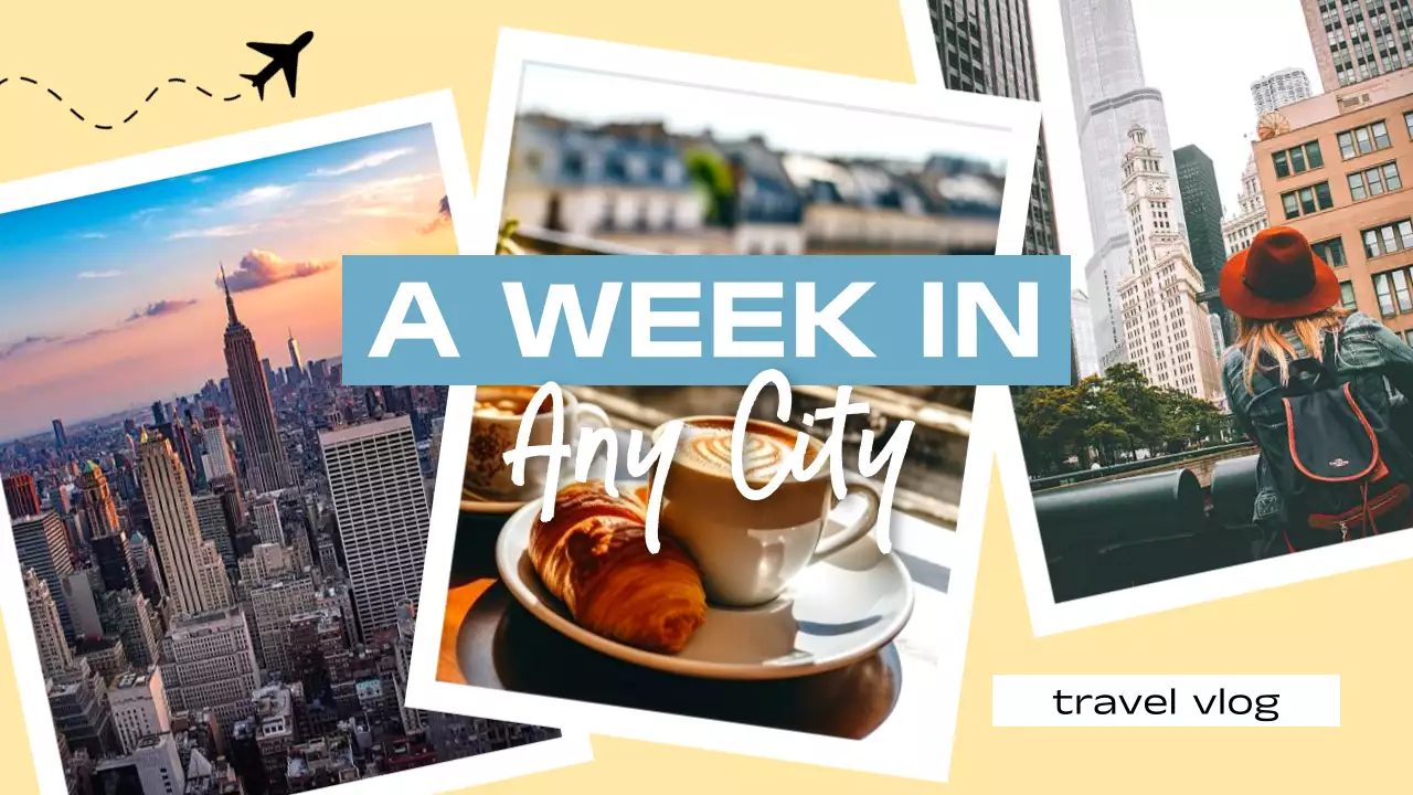 Beige Trendy Travel Vlog YouTube Thumbnail