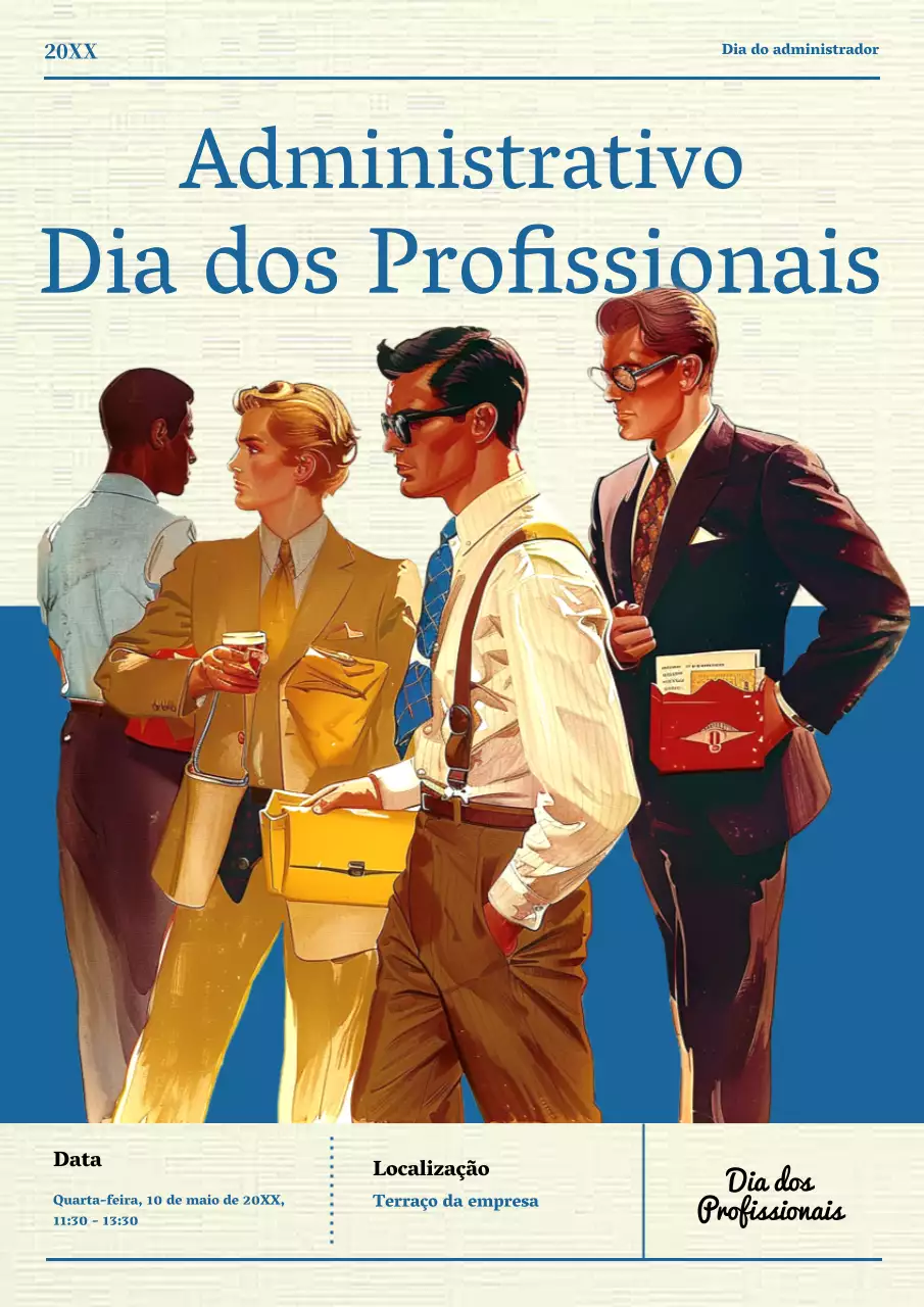 Promover um simples seminário azul e bege do Dia de Valorização do Trabalho