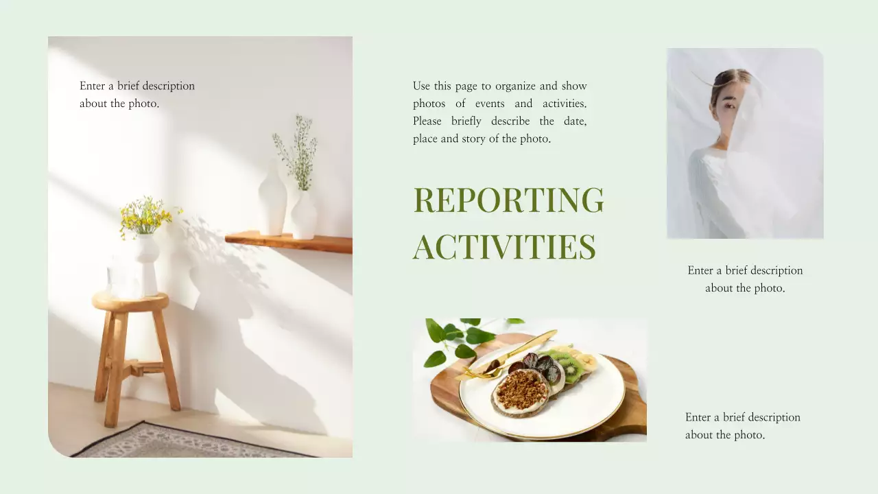 Verde Minimal Photo Collage Apresentação Portfólio de negócios