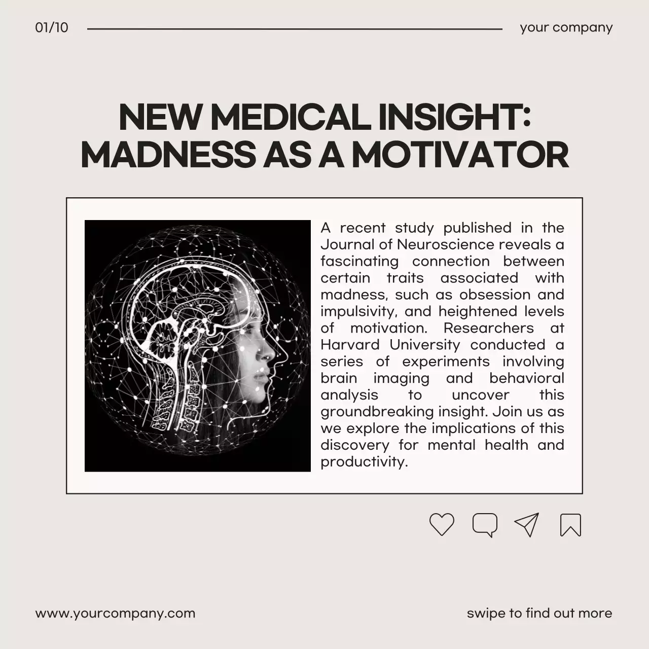 Grey Modern Neuroscience Newsletter Social Media Post