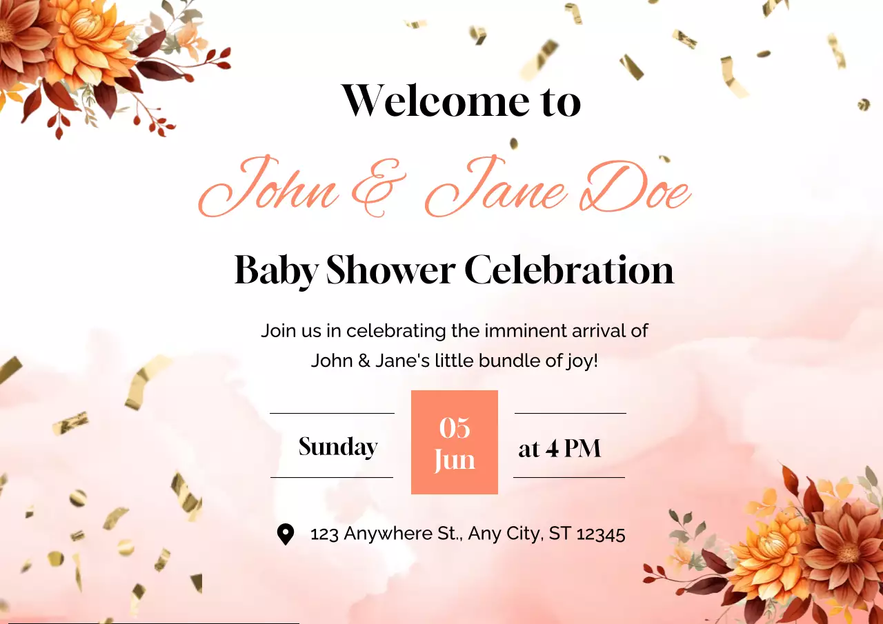 Panel Papan Poster Baby Shower Alami Merah Muda
