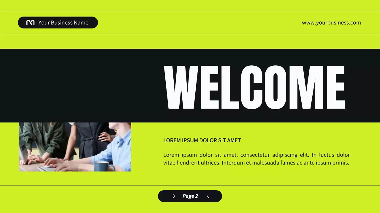 Neon Trendy Business Profile Document Presentation