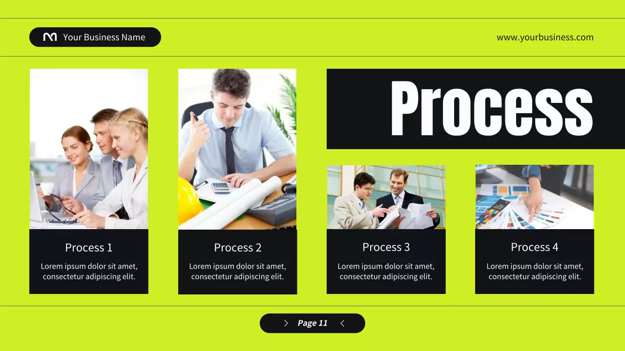 Neon Trendy Business Profile Document Presentation