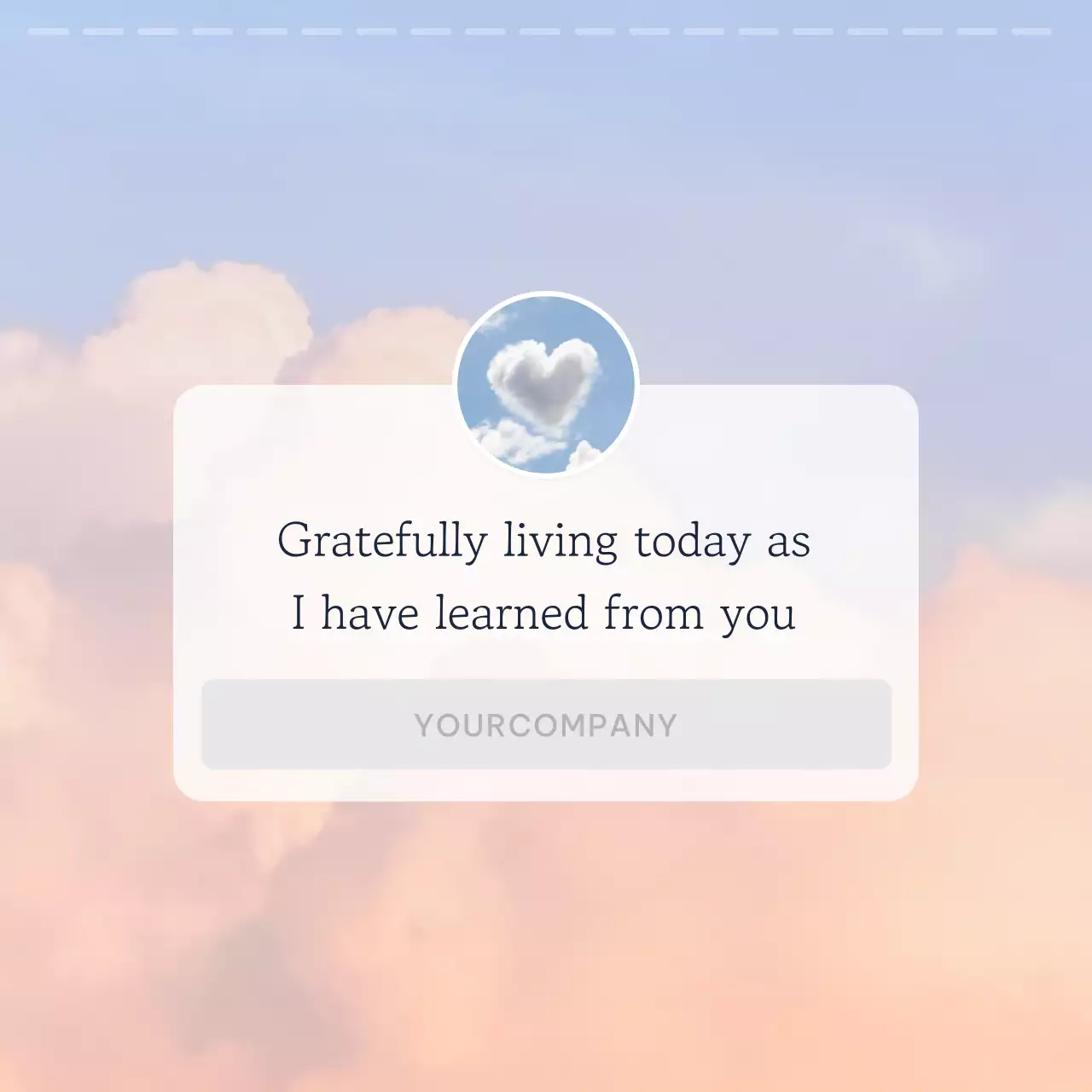 A simple sentimental post in light blue and pink