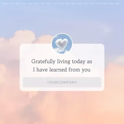 A simple sentimental post in light blue and pink