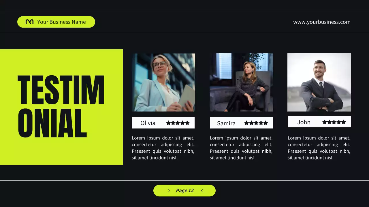 Neon Trendy Business Profile Document Presentation