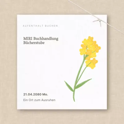 Werbung für eine einfache Buchhandelsveranstaltung in Beige und Weiß