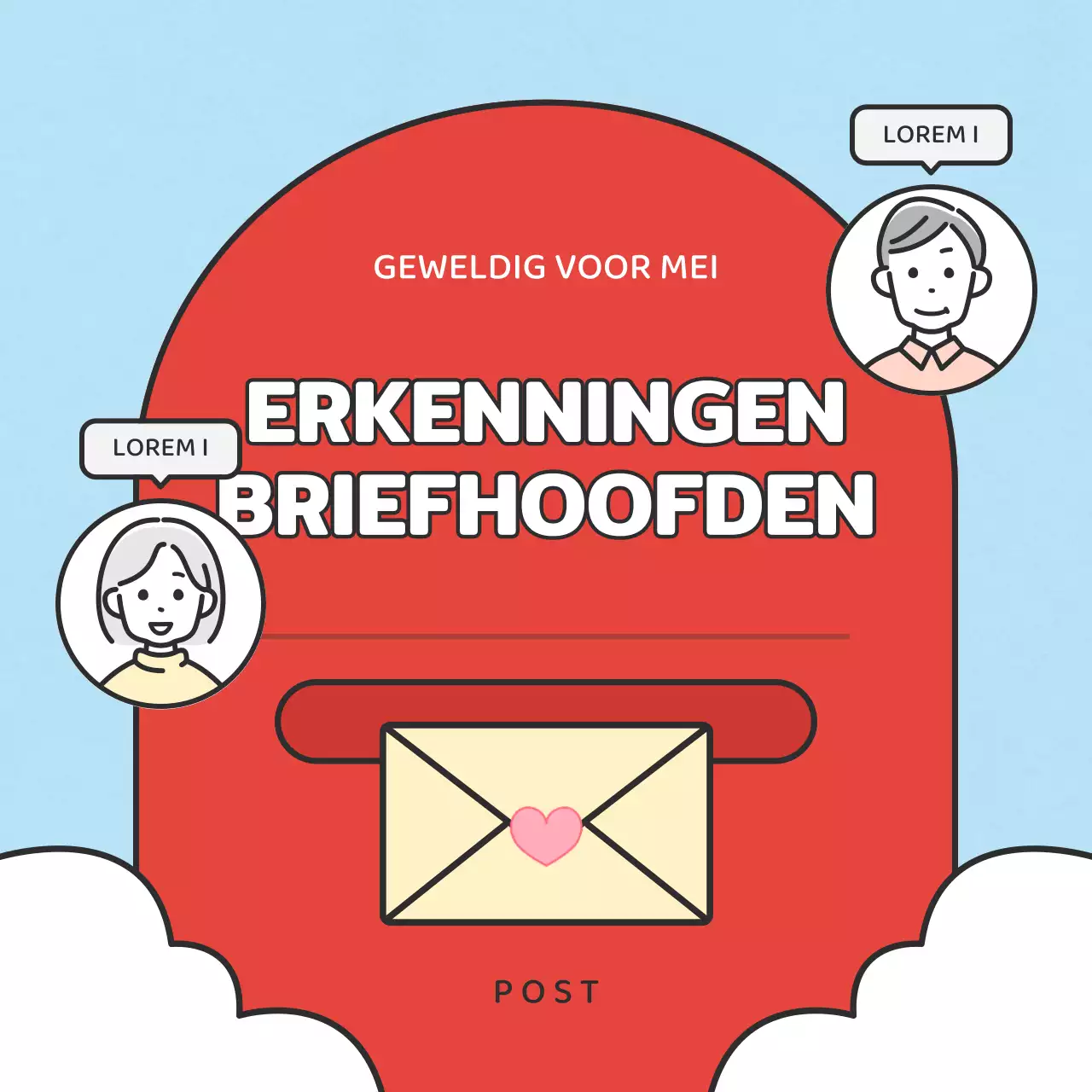 Rode en gele bedankbriefjes voor de gezinsmaand