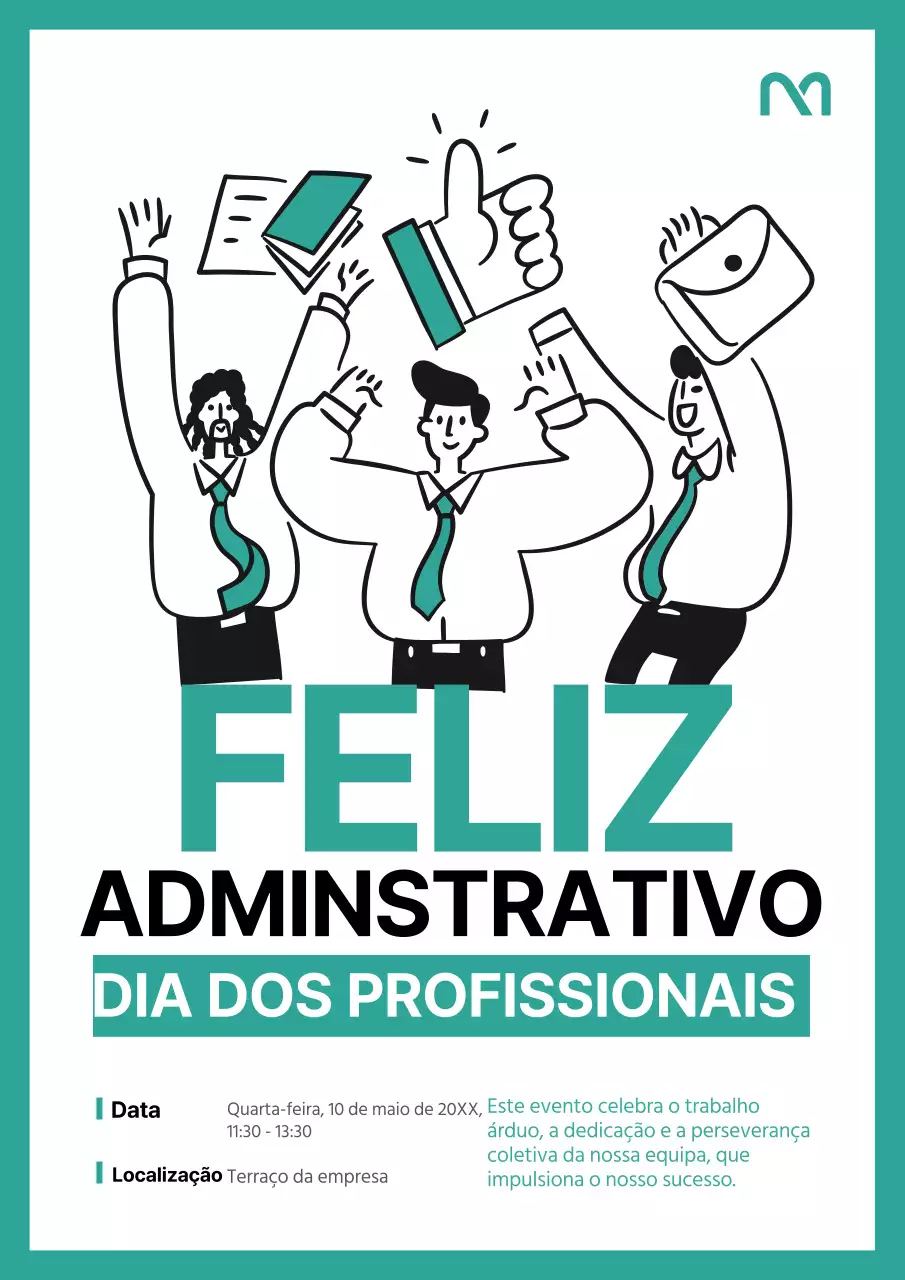 Um simples anúncio verde e preto do Dia da Valorização do Empregado