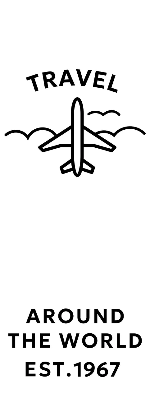 비행기와 구름 일러스트가 있는 시원하고 심플한 여행사