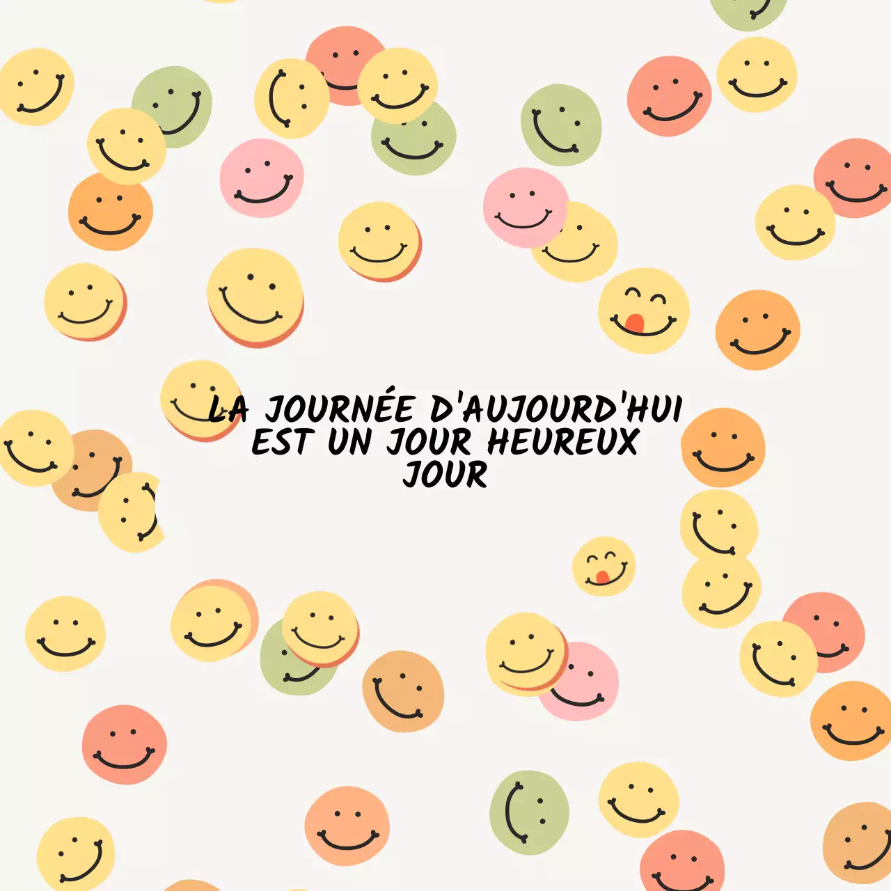 Note de gribouillage beige et jaune simple Happy Day