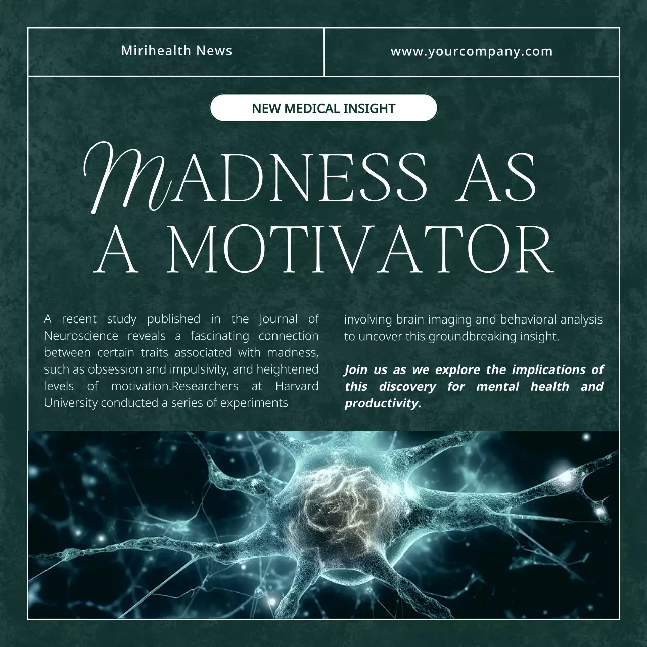 Green Modern Neuroscience Advertisement Social Media Post