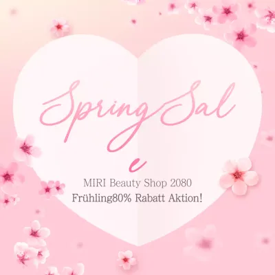 Werbung für ein einfaches Frühlingsfest in Rosa und Weiß