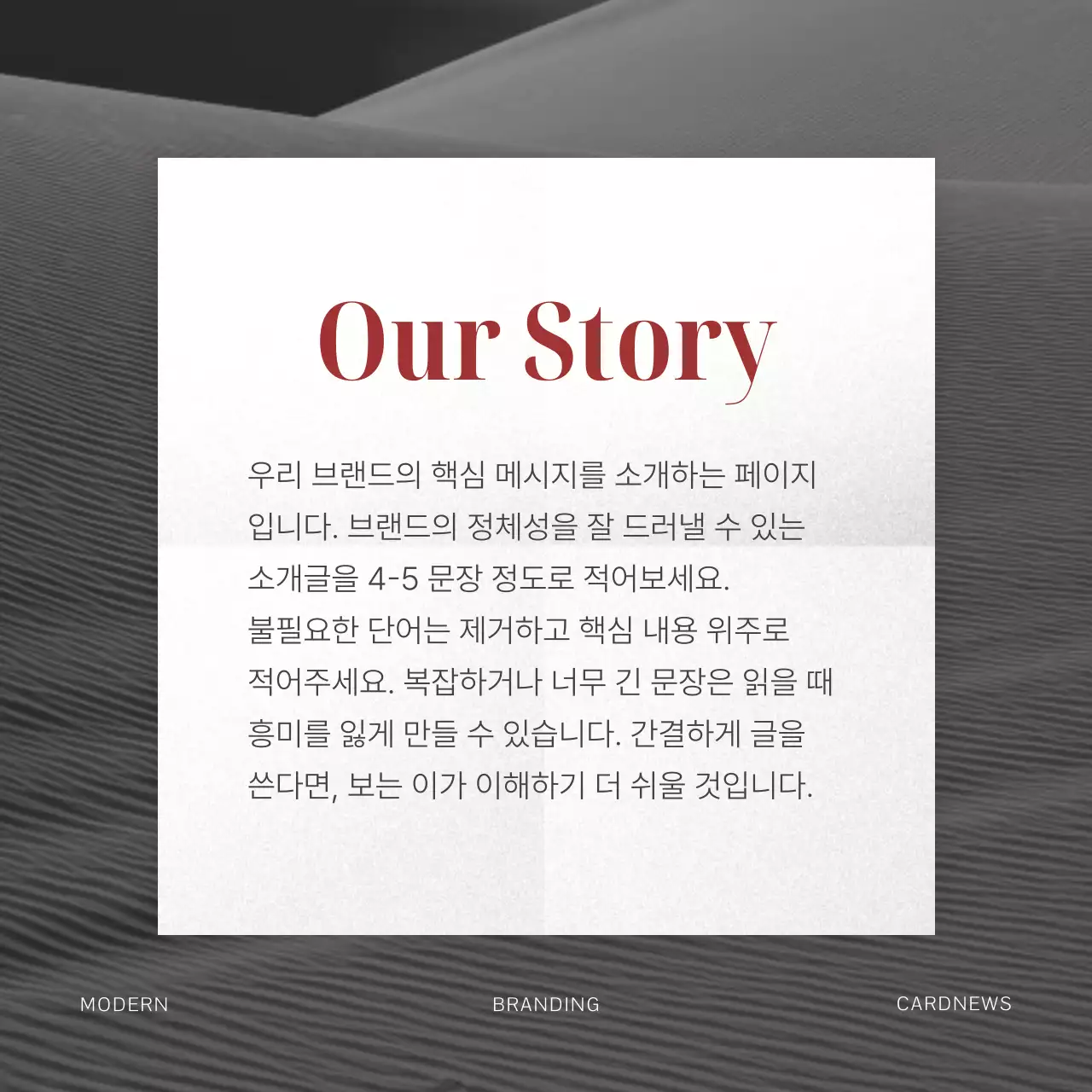 빨강과 흑백의 모던한 가방 브랜드 소개서