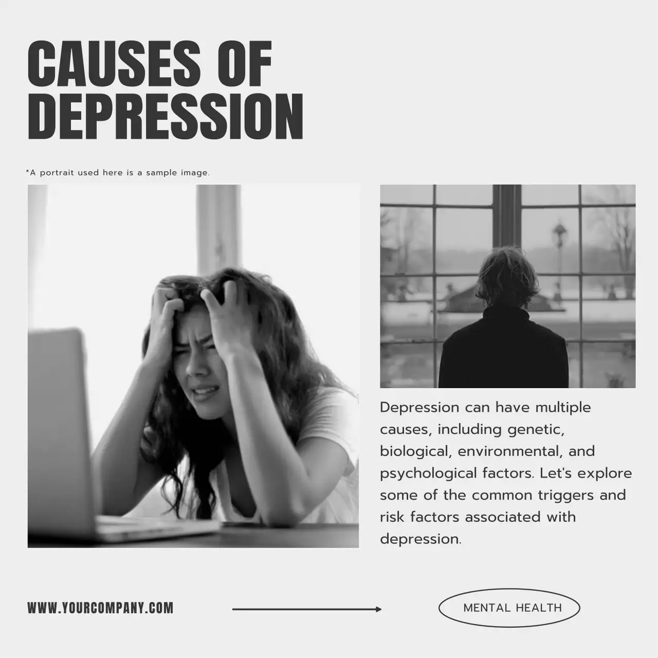 Grey Minimalist Mental Health Guide Social Media Post