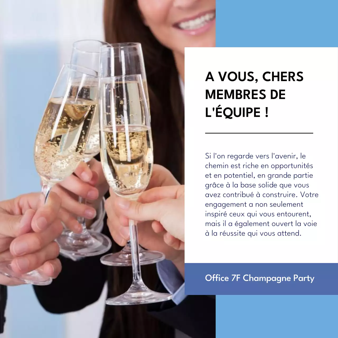 Annonce d'un événement moderne bleu et blanc pour la Journée des professionnels de l'administration