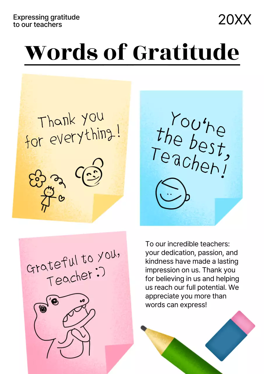 White Modern Teacher Announcement Poster