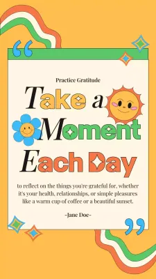 Orange Retro Gratitude Guide Instagram Post