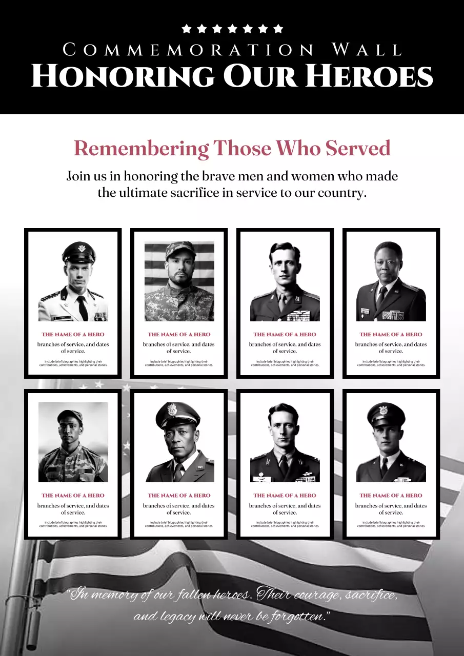 Black Classic Heroes Memorial Poster