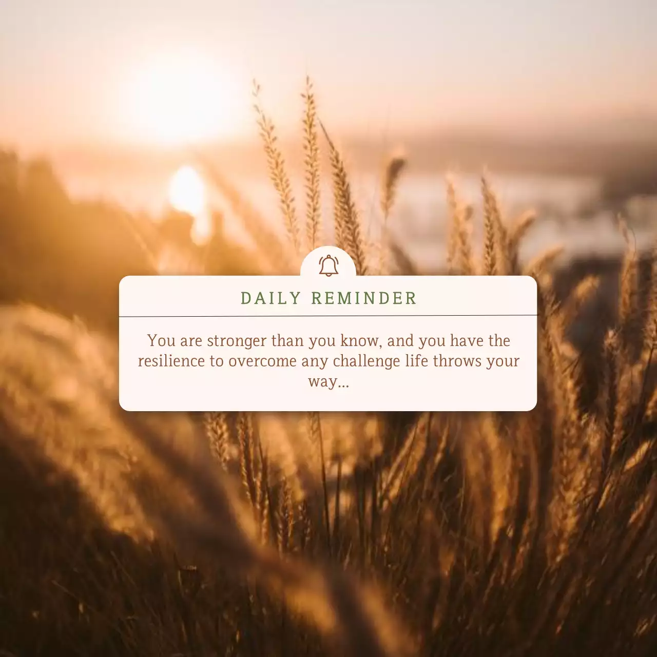 Gold Nature Motivation Reminder Social Media Post