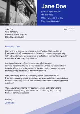 Blue Professional Job Application Letter