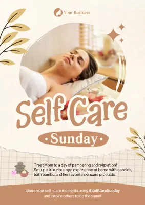 Beige Elegant Self-Care Promotion Poster