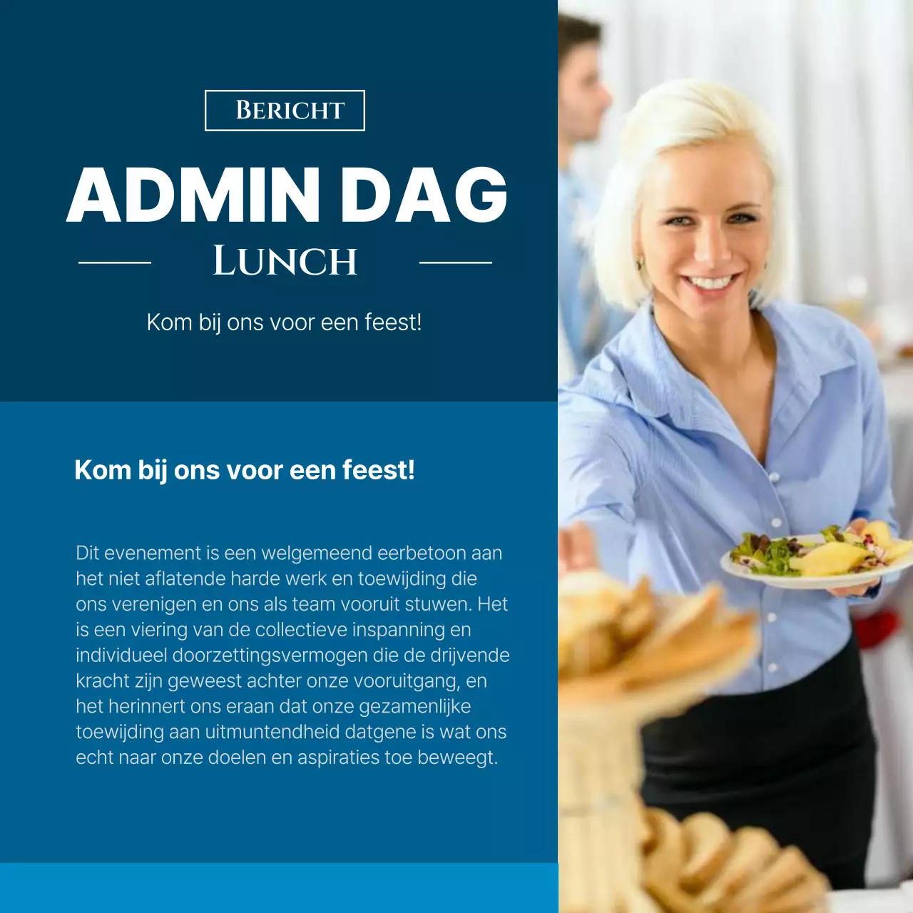 Een eenvoudige blauw-zwarte promotie voor de Dag van de Administratieve Professional