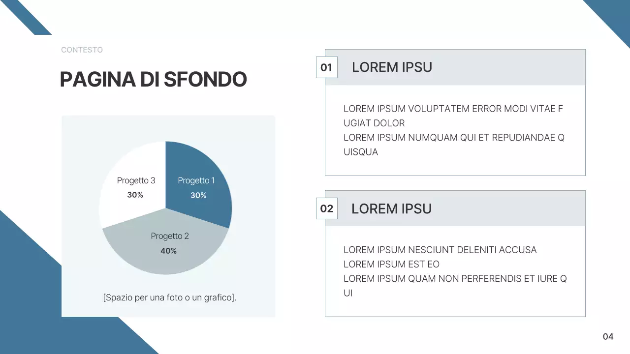 Una semplice relazione aziendale in blu e azzurro