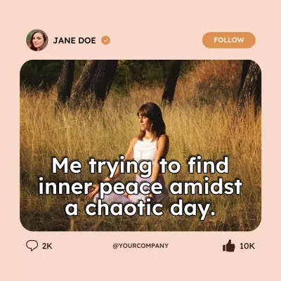 Beige Minimal Meditation Meme Social Media Post