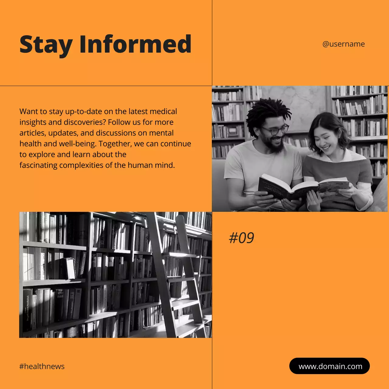 Orange Modern Neuroscience Newsletter Social Media Post